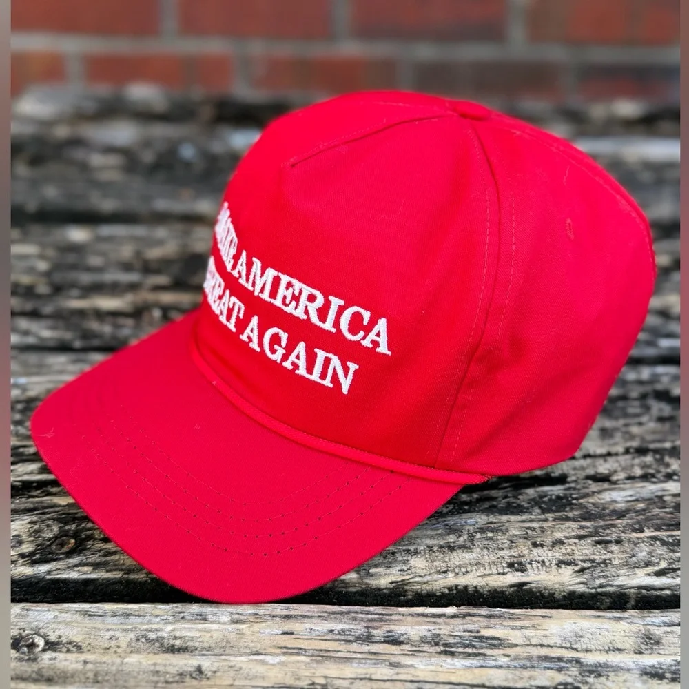 NWT Cali-Fame Headwear Make America Great Again Adjustable Red MAGA Hat USA T4